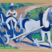 Bauernwagen mit Pferd - 1922