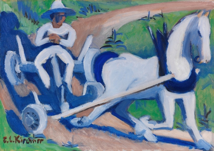 Bauernwagen mit Pferd - 1922