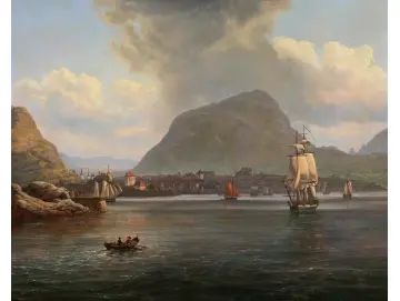 Bergen von der nördlichen Bucht aus gesehen - 1836