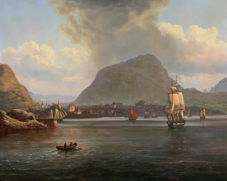 Bergen von der nördlichen Bucht aus gesehen - 1836