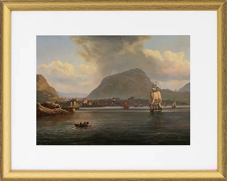 Bergen von der nördlichen Bucht aus gesehen - 1836