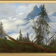 Berggipfel mit ziehenden Wolken  - 1835