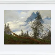 Berggipfel mit ziehenden Wolken  - 1835