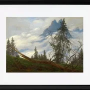 Berggipfel mit ziehenden Wolken  - 1835