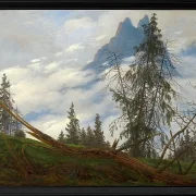 Berggipfel mit ziehenden Wolken  - 1835