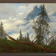 Berggipfel mit ziehenden Wolken  - 1835