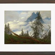 Berggipfel mit ziehenden Wolken  - 1835