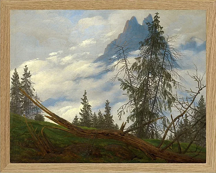 Berggipfel mit ziehenden Wolken  - 1835