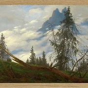 Berggipfel mit ziehenden Wolken  - 1835