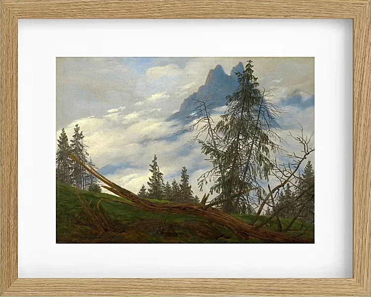Berggipfel mit ziehenden Wolken  - 1835