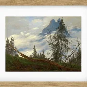 Berggipfel mit ziehenden Wolken  - 1835