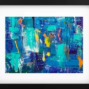 Blau mit gelb