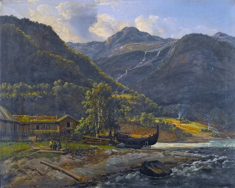Blick auf Skjolden in Lyster - 1843