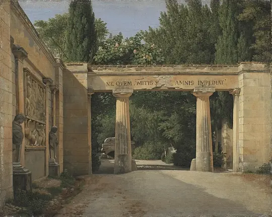 Blick auf den Garten der Villa Borghese in Rom - 1814
