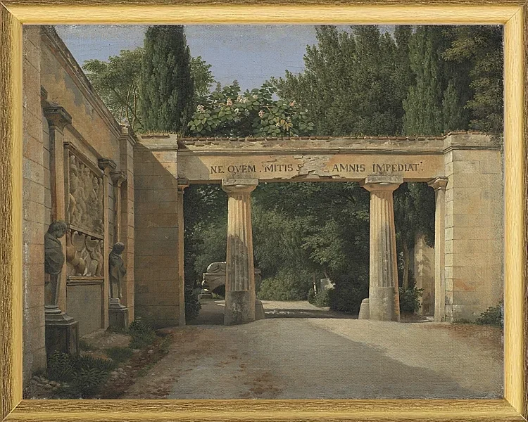 Blick auf den Garten der Villa Borghese in Rom - 1814