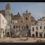 Udsigt over pladsen i Amalfi - 1834