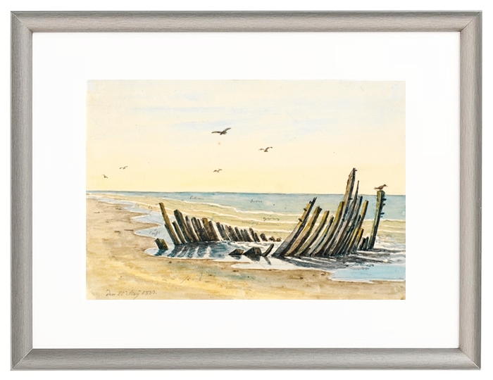 Wreck on the beach Nordstranden  - 1832