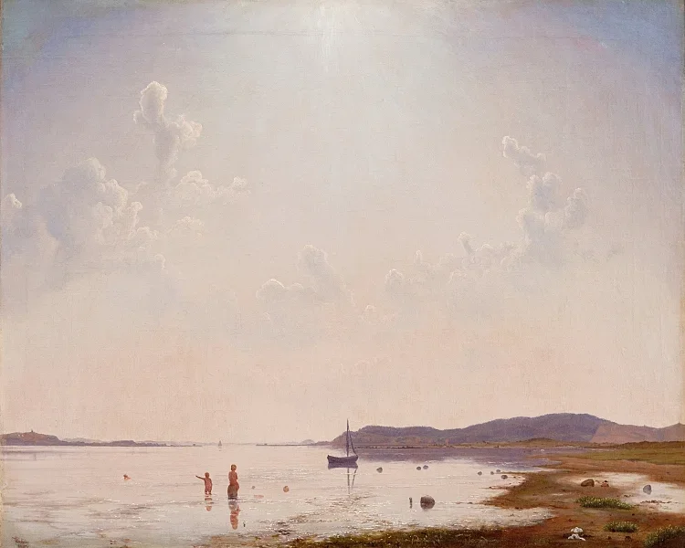 Blick auf den Roskilde-Fjord in der Nähe von Frederikssund, Seeland – 1849
