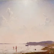 Blick auf den Roskilde-Fjord in der Nähe von Frederikssund, Seeland – 1849
