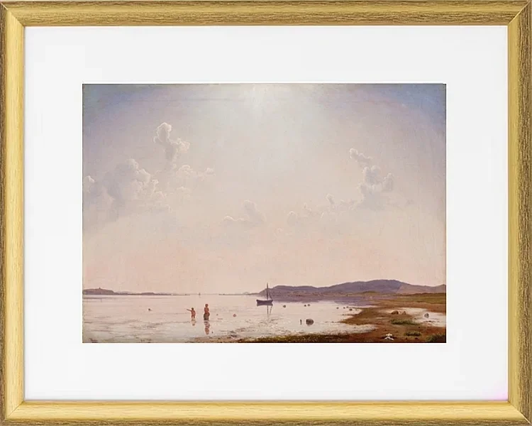 Blick auf den Roskilde-Fjord in der Nähe von Frederikssund, Seeland – 1849