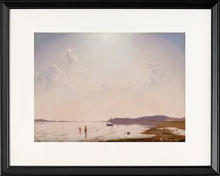 Blick auf den Roskilde-Fjord in der Nähe von Frederikssund, Seeland – 1849