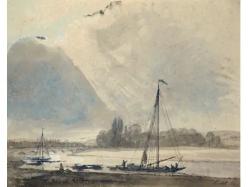 Blick auf die Elbe bei Dresden - 1824
