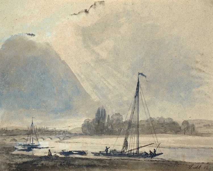 Blick auf die Elbe bei Dresden - 1824