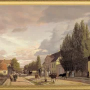 Blick auf eine Straße in Østerbro außerhalb von Kopenhagen, Morgenlicht - 1836
