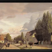 Blick auf eine Straße in Østerbro außerhalb von Kopenhagen, Morgenlicht - 1836