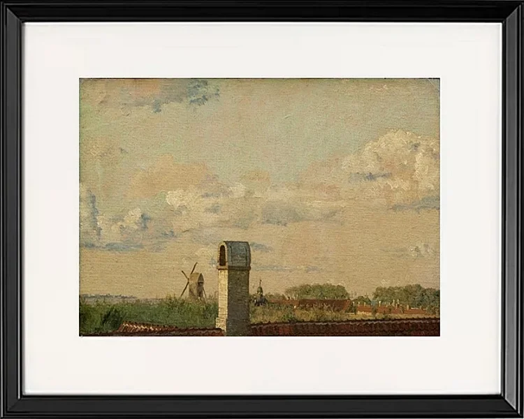 Blick aus einem Fenster im Toldbodvej auf die Zitadelle in Kopenhagen – 1833