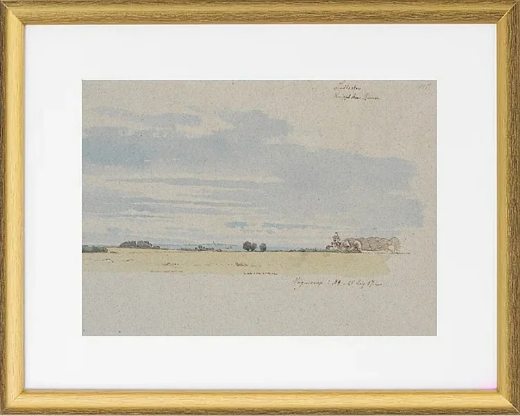 Blick über Felder in Richtung Wald – 1847