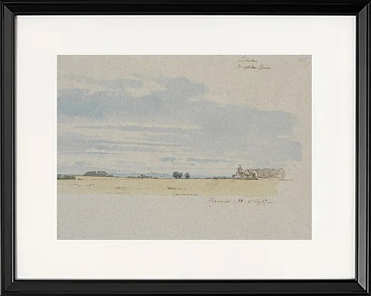 Blick über Felder in Richtung Wald – 1847