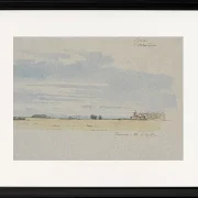 Blick über Felder in Richtung Wald – 1847