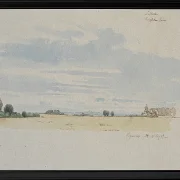 Blick über Felder in Richtung Wald – 1847