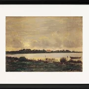 Blick über den Præstø-Fjord auf das Herrenhaus von Nysø – 1845