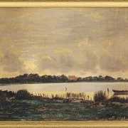 Blick über den Præstø-Fjord auf das Herrenhaus von Nysø – 1845