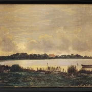 Blick über den Præstø-Fjord auf das Herrenhaus von Nysø – 1845