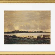 Blick über den Præstø-Fjord auf das Herrenhaus von Nysø – 1845