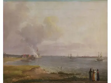Blick über den Öresund in der Nähe des Kalkwerks - 1818