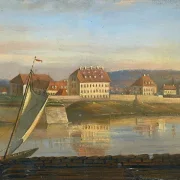 Blick über die Elbe und die Kaserne - 1818