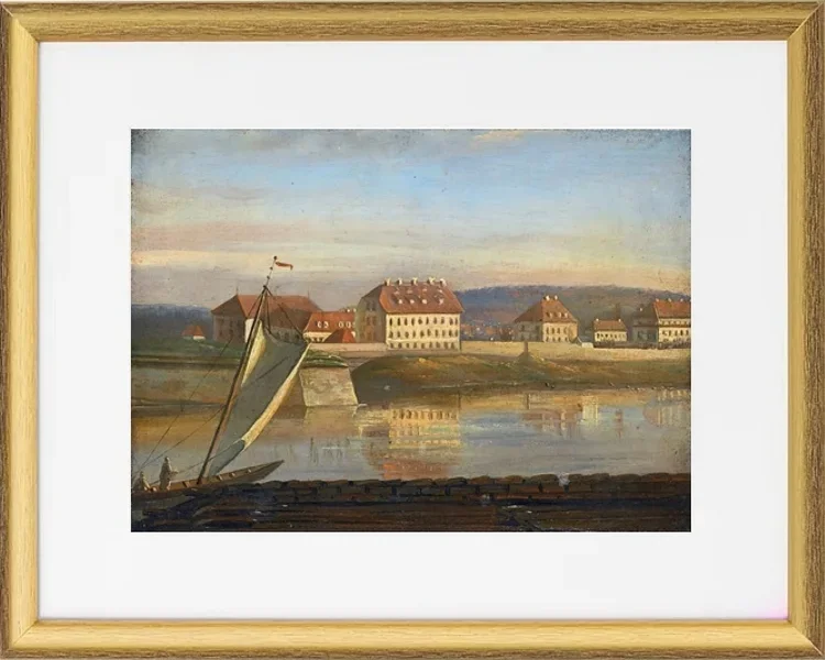 Blick über die Elbe und die Kaserne - 1818