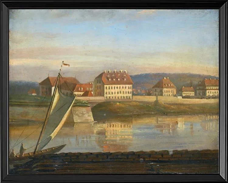 Blick über die Elbe und die Kaserne - 1818