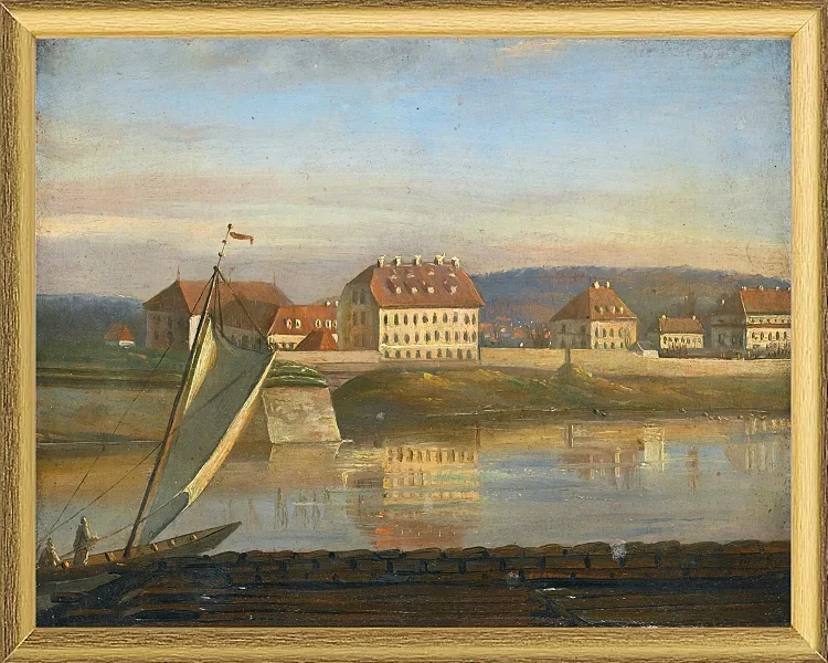 Blick über die Elbe und die Kaserne - 1818