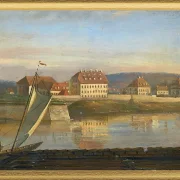 Blick über die Elbe und die Kaserne - 1818