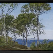 Blick durch Buchen über einen Fjord – 1849