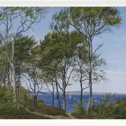 Blick durch Buchen über einen Fjord – 1849