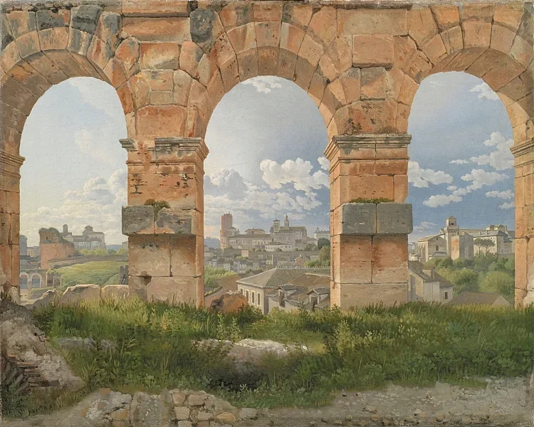 Blick durch drei der nordwestlichen Bögen - 1816