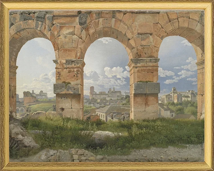 Blick durch drei der nordwestlichen Bögen - 1816