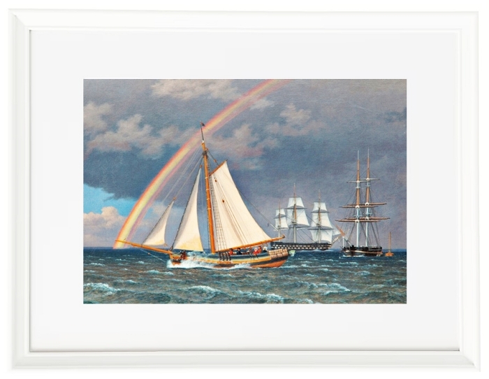 Regenbogen auf See und eine Kreuzungsjagd mit anderen Schiffen – 1836