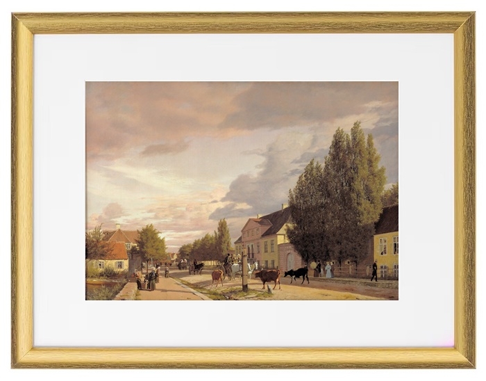 Blick auf eine Straße in Østerbro außerhalb von Kopenhagen. Morgenlicht - 1836